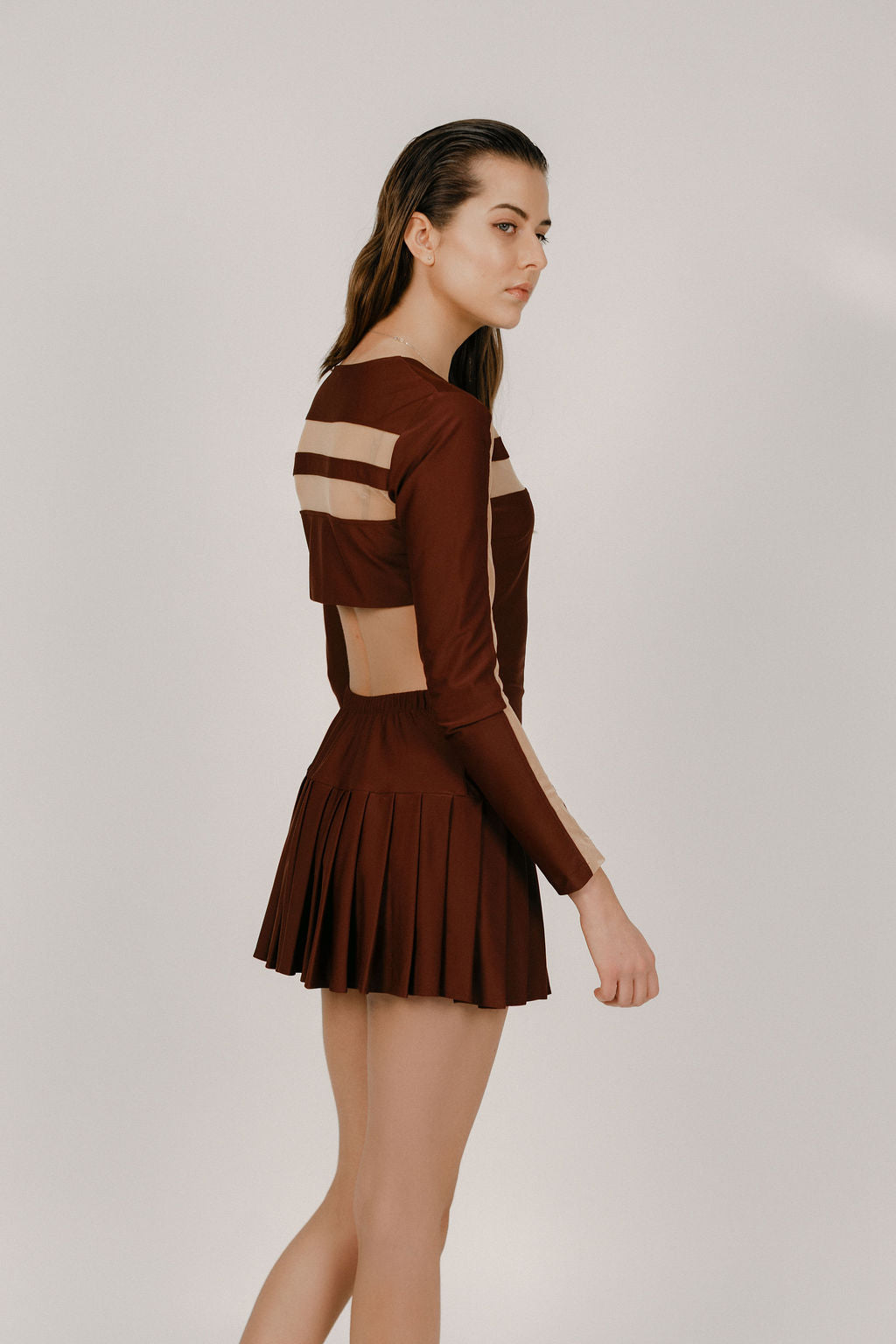 Lina x ONA ROMA: Burgundy dress with nude net Ona Roma Lina x ONA ROMA: Burgundy dress with nude net Ona Roma
