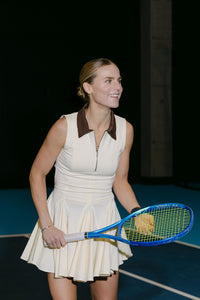 Lina x ONA ROMA: Vanilla dress with brown collar