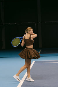 Lina x ONA ROMA: Brown court skirt