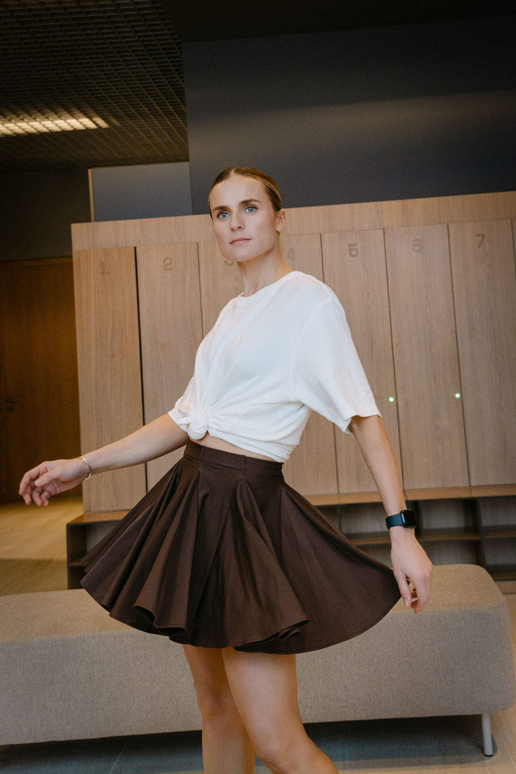 Lina x ONA ROMA: Brown court skirt
